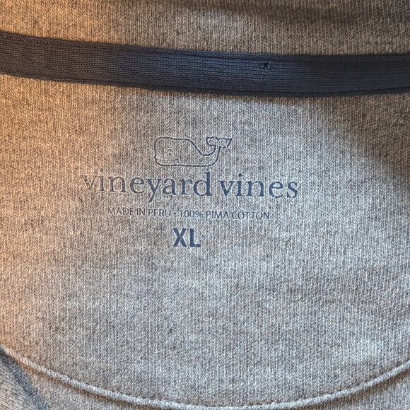 Vineyard Vines Quarter Zip Sweatshirt Pullover Gray size XL Pima Cotton - Picture 3 of 7